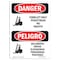 Signmission Safety Sign, OSHA Danger, 10" Height, Forklift Only No Pedestrian Bilingual Spanish OS-DS-D-710-VS-1264 - alternate 1